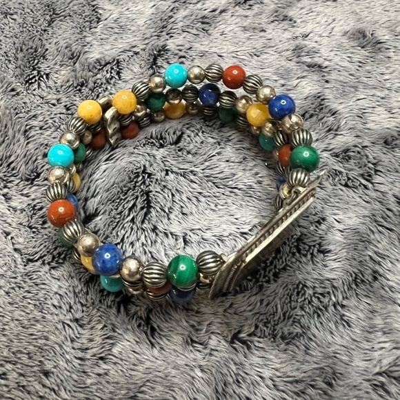 Carolyn Pollack Relios 925 Sterling Silver Multi-Gemstone Desert Scene Bracelet - Picture 2 of 6